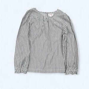 Cat & Jack Girls 7 / 8 Long Sleeve Shirt Black White Metallic Stripe